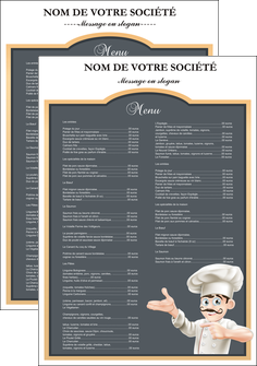 imprimerie affiche metiers de la cuisine menu restaurant restaurant francais MIDLU26621