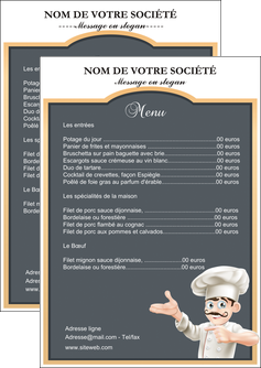 creer modele en ligne flyers metiers de la cuisine menu restaurant restaurant francais MIDLU26625