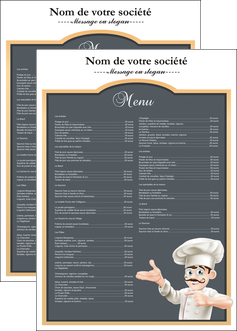 realiser affiche metiers de la cuisine menu restaurant restaurant francais MIDLU26633