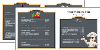 exemple depliant 2 volets  4 pages  metiers de la cuisine menu restaurant restaurant francais MIDLU26639