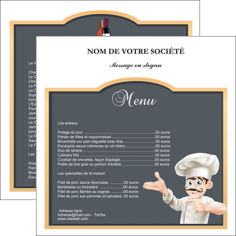 personnaliser maquette flyers metiers de la cuisine menu restaurant restaurant francais MIDLU26643