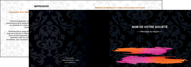 modele depliant 2 volets  4 pages  cosmetique mode beaute salon MFLUOO26679