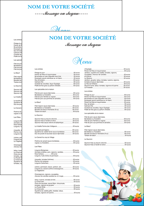 maquette en ligne a personnaliser affiche metiers de la cuisine menu restaurant restaurant francais MIDLU26937