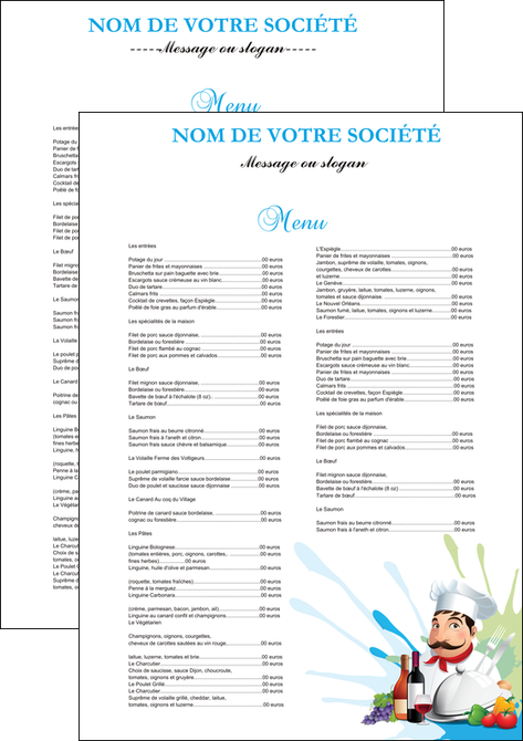 modele en ligne affiche metiers de la cuisine menu restaurant restaurant francais MIDLU26939