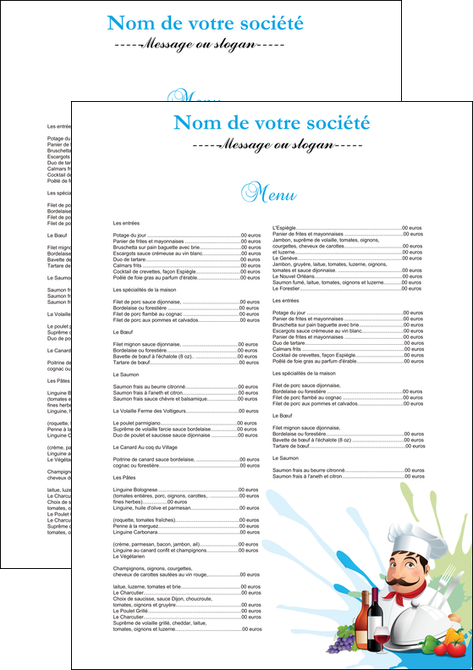 maquette en ligne a personnaliser affiche metiers de la cuisine menu restaurant restaurant francais MIDLU26949