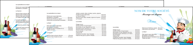 impression depliant 2 volets  4 pages  metiers de la cuisine menu restaurant restaurant francais MIDLU26961