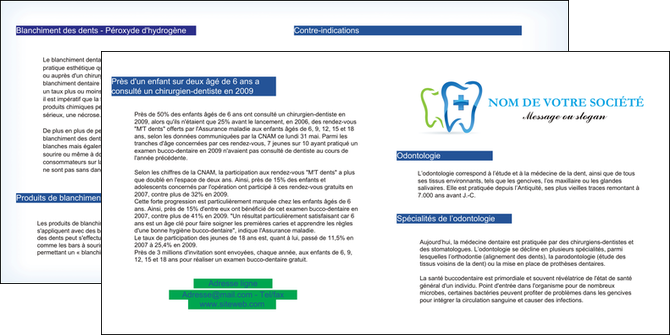 impression depliant 2 volets  4 pages  dentiste dents dentiste dentier MFLUOO27009