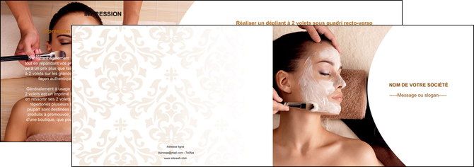realiser depliant 2 volets  4 pages  centre esthetique  masque masque du visage soin du visage MFLUOO27029