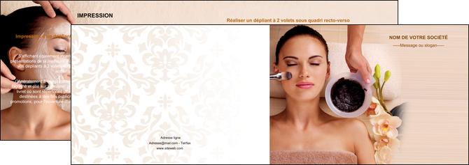 creation graphique en ligne depliant 2 volets  4 pages  centre esthetique  masque masque du visage soin du visage MFLUOO27065