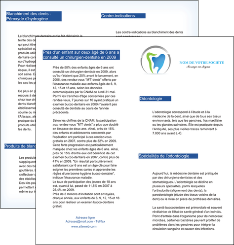 maquette en ligne a personnaliser depliant 2 volets  4 pages  dentiste dents soins dentaires caries MFLUOO27113