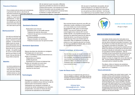 personnaliser maquette depliant 3 volets  6 pages  dentiste dents soins dentaires caries MFLUOO27119