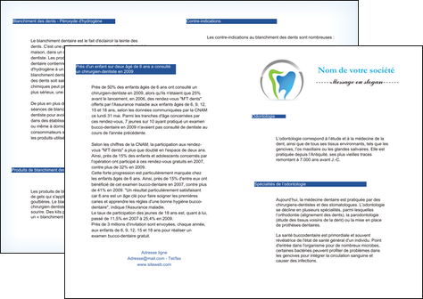 maquette en ligne a personnaliser depliant 2 volets  4 pages  dentiste dents soins dentaires caries MFLUOO27133