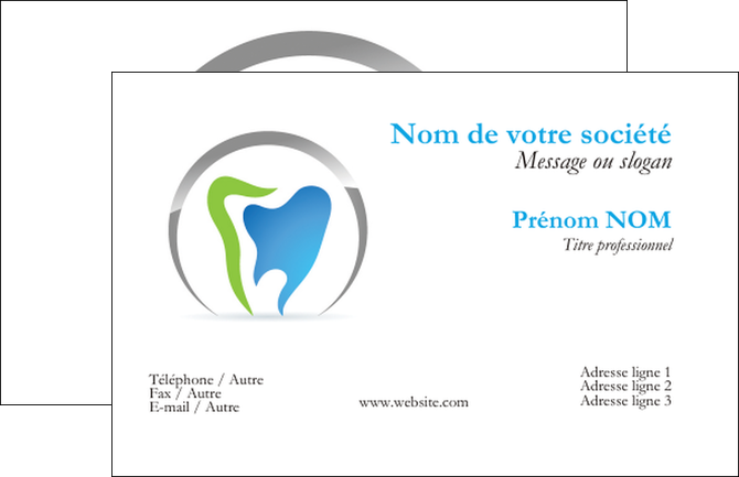 creer modele en ligne carte de visite dentiste dents soins dentaires caries MFLUOO27135