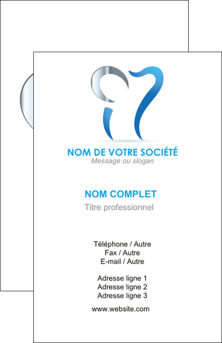 exemple carte de visite dentiste dents soins dentaires caries MFLUOO27141