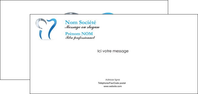 imprimerie carte de correspondance dentiste dents soins dentaires caries MFLUOO27157