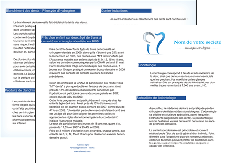 personnaliser maquette depliant 2 volets  4 pages  dentiste dents soins dentaires caries MFLUOO27165