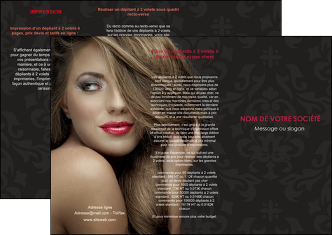 cree depliant 3 volets  6 pages  centre esthetique  coiffure salon de coiffure salon de beaute MFLUOO27715