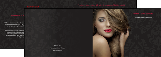 maquette en ligne a personnaliser depliant 2 volets  4 pages  centre esthetique  coiffure salon de coiffure salon de beaute MFLUOO27729