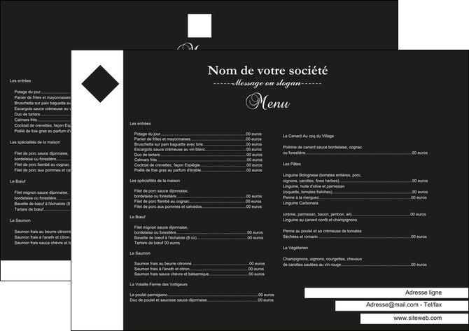modele en ligne set de table metiers de la cuisine menu restaurant restaurant francais MIDBE27871
