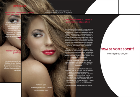 personnaliser maquette depliant 3 volets  6 pages  centre esthetique  cheveux coiffure salon de coiffure MLIGCH27903