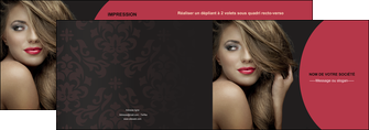 creer modele en ligne depliant 2 volets  4 pages  centre esthetique  cheveux coiffure salon de coiffure MFLUOO27947