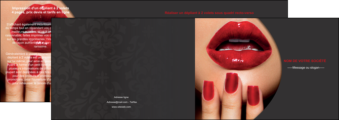 impression depliant 2 volets  4 pages  centre esthetique  beaute institut de beaute institut de beaute professionnel MFLUOO28089