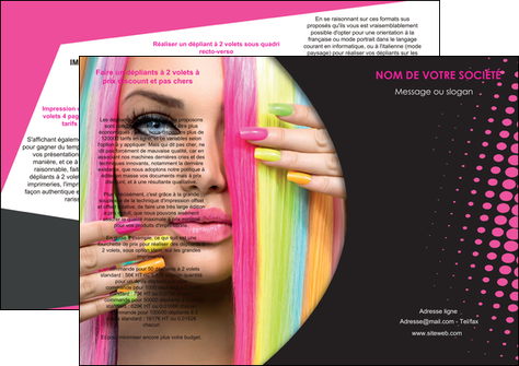 impression depliant 3 volets  6 pages  centre esthetique  coiffure coiffeur coiffeuse MFLUOO28291