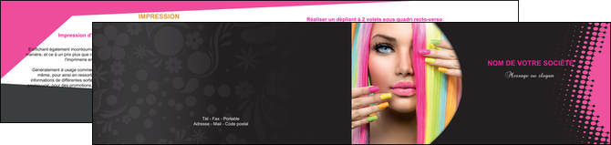 modele depliant 2 volets  4 pages  centre esthetique  coiffure coiffeur coiffeuse MFLUOO28307