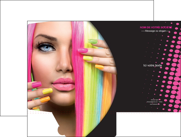 exemple pochette a rabat centre esthetique  coiffure coiffeur coiffeuse MFLUOO28309