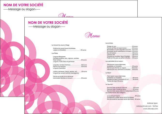 exemple set de table restaurant set de table menu set de table menu MIDBE28433