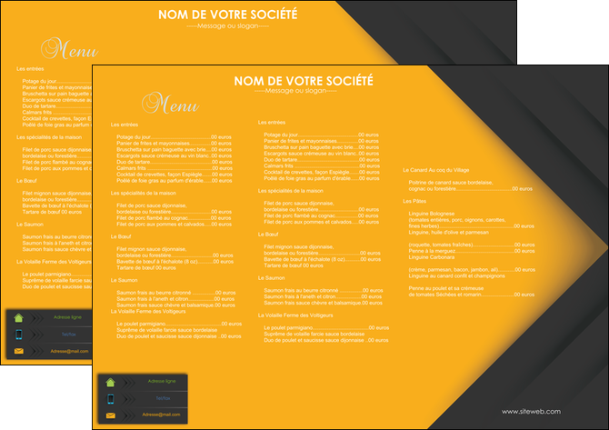 personnaliser modele de set de table restaurant menu liste des plats restaurant MIDBE28667
