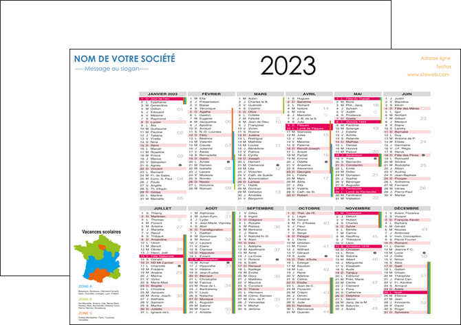 creer modele en ligne affiche exemple calendrier 2020 bancaire a2 recto et verso 6 mois par page calendrier de bureau periode vacances MIDLU28871