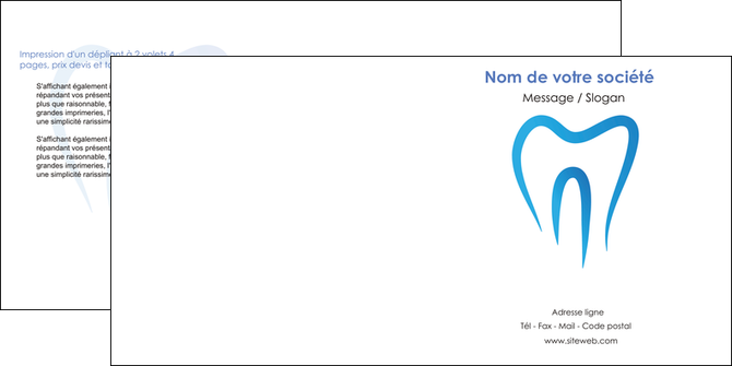 cree depliant 2 volets  4 pages  dentiste dents dentiste dentier MFLUOO29011