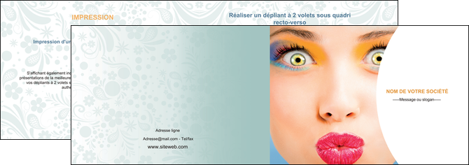 faire modele a imprimer depliant 2 volets  4 pages  centre esthetique  beaute bien etre coiffure MFLUOO29037