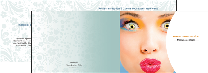creation graphique en ligne depliant 2 volets  4 pages  centre esthetique  beaute bien etre coiffure MFLUOO29039