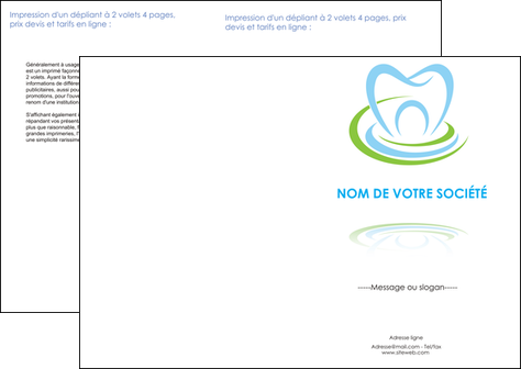 personnaliser maquette depliant 2 volets  4 pages  dentiste dents dentiste dentisterie MFLUOO29361