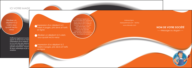 imprimerie depliant 4 volets  8 pages  plomberie travail travailleur casquette MIDBE29501