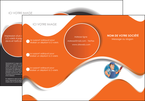 modele depliant 3 volets  6 pages  plomberie travail travailleur casquette MIDBE29511