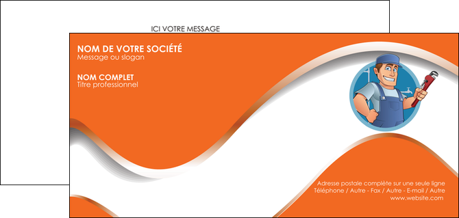 creer modele en ligne carte de correspondance plomberie travail travailleur casquette MIDBE29515