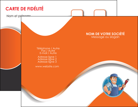 personnaliser modele de carte de visite plomberie travail travailleur casquette MIDBE29519