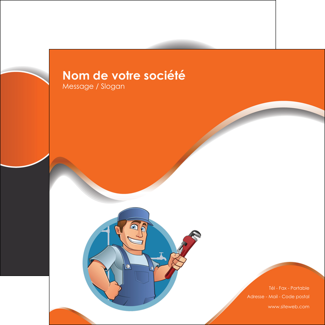 creer modele en ligne flyers plomberie travail travailleur casquette MIDBE29521