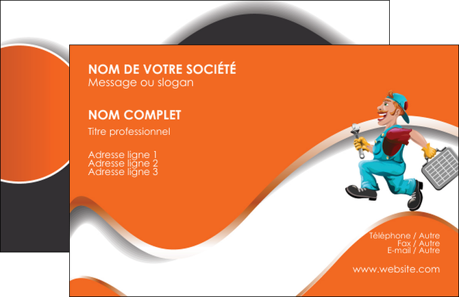 creer modele en ligne carte de visite plomberie travail travailleur casquette MIDBE29559