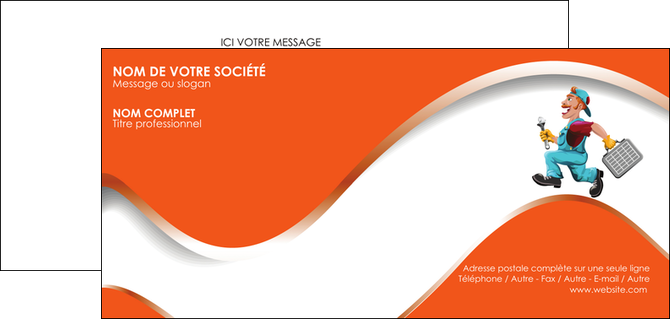 creer modele en ligne carte de correspondance plomberie travail travailleur casquette MIDBE29585