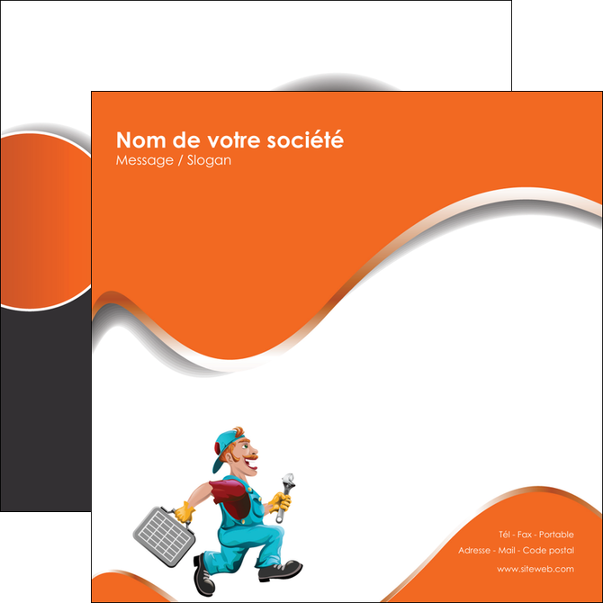 imprimerie flyers plomberie travail travailleur casquette MIDBE29591