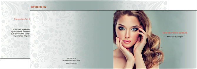 creation graphique en ligne depliant 2 volets  4 pages  centre esthetique  beaute bien etre coiffure MFLUOO29611