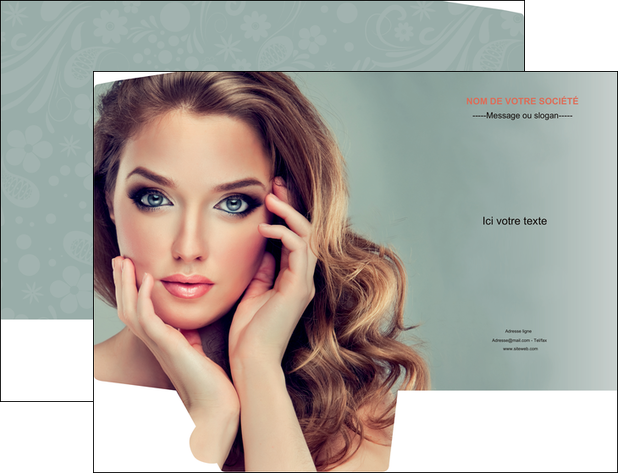 creation graphique en ligne pochette a rabat centre esthetique  beaute bien etre coiffure MFLUOO29617