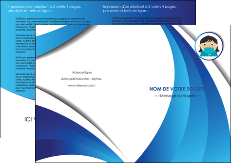 maquette en ligne a personnaliser depliant 2 volets  4 pages  infirmier infirmiere medecin medecine docteur MIDLU29719
