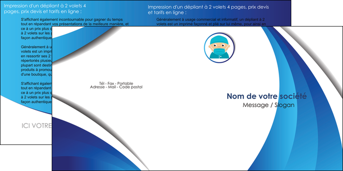 creer modele en ligne depliant 2 volets  4 pages  infirmier infirmiere medecin medecine docteur MIDBE29847