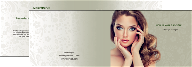personnaliser maquette depliant 2 volets  4 pages  centre esthetique  beaute bien etre coiffure MFLUOO29875