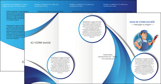 modele depliant 4 volets  8 pages  plomberie travail travailleur casquette MIDBE29899